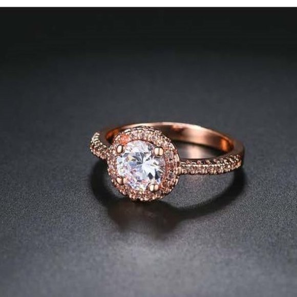 Flora Swiss CZ 18K Rose Gold Engagment Ring - NEW SIZES - Picture 3 of 3